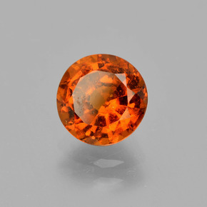 Grenat hessonite orange naturelle coupe roude, 1,57 ct, VS-SI