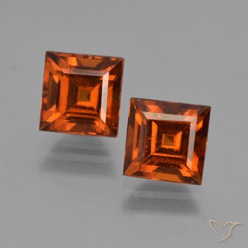 2.80ctw Naturel Orange moyen Grenat Hessonite, Carré, VS