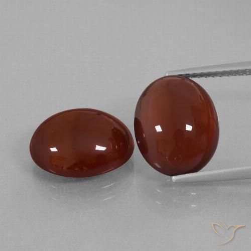 12.30ctw Naturel Brun pécan Grenat Hessonite, ovale, Translucide