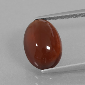 Grenat hessonite marron naturelle coupe ovale, 4,40 ct, translucide