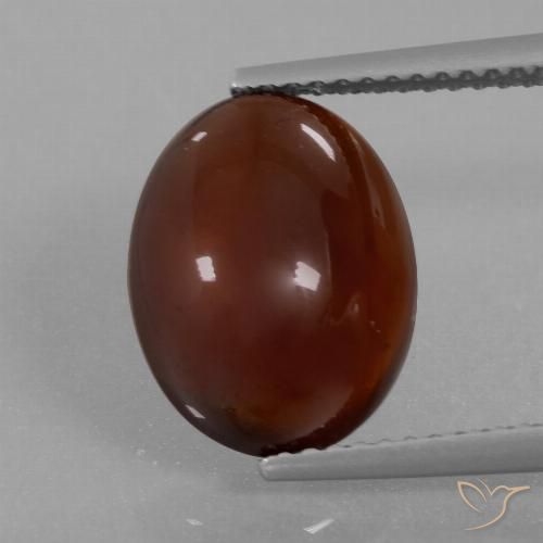 Grenat hessonite marron naturelle coupe ovale, 5,12 ct, translucide