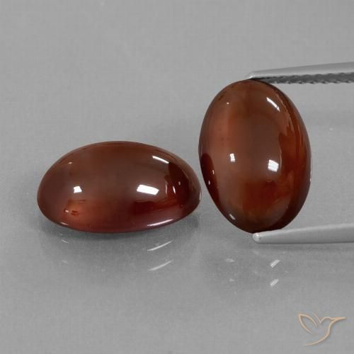 8.68ctw Naturel Rouge foncé Grenat Hessonite, ovale, Translucide