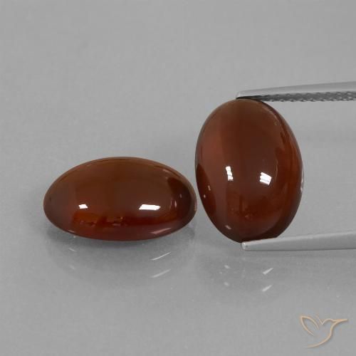 12.02ctw Naturel Brun moyen-foncé Grenat Hessonite, ovale, Translucide