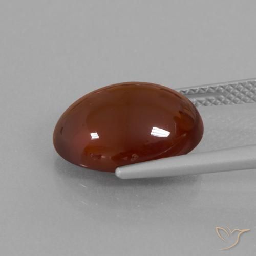 Grenat Hessonite Brun moyen-foncé naturelle ovale, 6.90 ct, Translucide