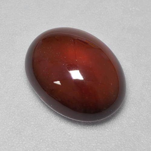 Grenat hessonite orange naturelle coupe ovale, 6,41 ct, translucide