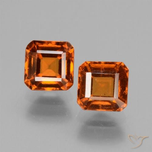 2.73ctw Naturel Orange foncé Grenat Hessonite, Taille émeraude, VS