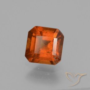 Grenat Hessonite Orange feu naturelle Octogone / coupe Émeraude, 1.48 ct, VS-SI