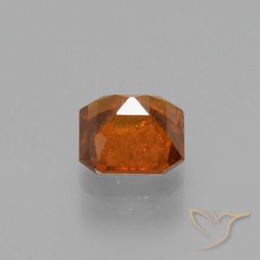 Grenat Hessonite Orange feu naturelle Octogone / coupe Émeraude, 1.48 ct, VS-SI