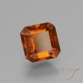 Grenat Hessonite Ambre orange naturelle Octogone / coupe Émeraude, 1.86 ct, VS-SI