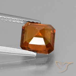 Grenat Hessonite Ambre orange naturelle Octogone / coupe Émeraude, 1.86 ct, VS-SI