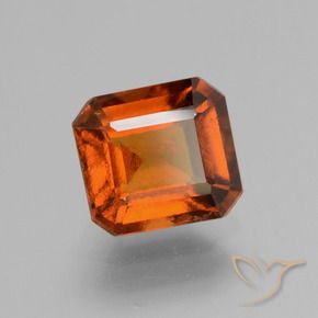 Grenat Hessonite Orange foncé naturelle Octogone / coupe Émeraude, 2.28 ct, VS-SI