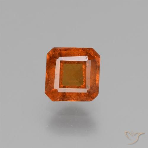 1.28ct Naturel Orange moyen Grenat Hessonite, Taille émeraude, VS-SI