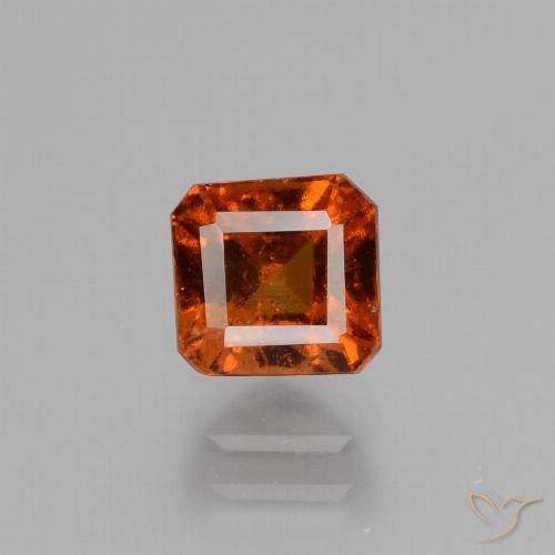 Grenat Hessonite Orange foncé naturelle Octogone / coupe Émeraude, 1.58 ct, VS-SI