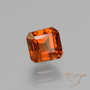 Grenat Hessonite Orange foncé naturelle Octogone / coupe Émeraude, 1.58 ct, VS-SI