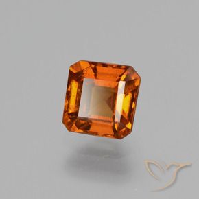 Grenat Hessonite Orange foncé naturelle Octogone / coupe Émeraude, 1.27 ct, VS