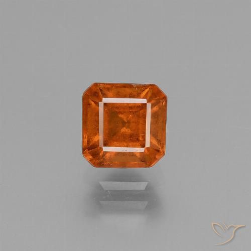 1.50ct Naturel Ambre orange Grenat Hessonite, Taille émeraude, VS