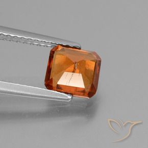 Grenat Hessonite Orange foncé naturelle Octogone / coupe Émeraude, 1.38 ct, VS-SI
