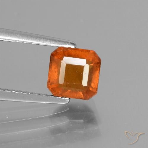 1.69ct Naturel Orange feu Grenat Hessonite, Taille émeraude, VS-SI