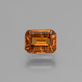 Grenat hessonite orange naturelle taille émeraude, 1,29 ct, VS