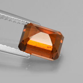 Grenat hessonite orange naturelle taille émeraude, 2,54 ct, VS-SI