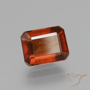 Grenat Hessonite Orange foncé naturelle Octogone / coupe Émeraude, 2.50 ct, VS-SI