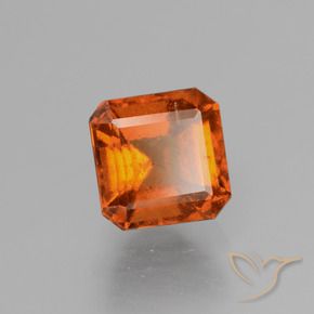 Grenat Hessonite Orange rougeâtre naturelle Octogone / coupe Émeraude, 1.64 ct, VS