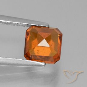 Grenat Hessonite Orange rougeâtre naturelle Octogone / coupe Émeraude, 1.64 ct, VS
