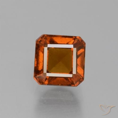 1.76ct Naturel Orange foncé Grenat Hessonite, Taille émeraude, VS
