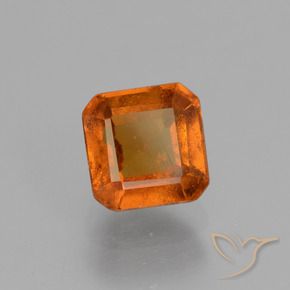 Grenat Hessonite Orange foncé naturelle Octogone / coupe Émeraude, 1.56 ct, VS-SI