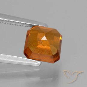 Grenat Hessonite Orange foncé naturelle Octogone / coupe Émeraude, 1.56 ct, VS-SI