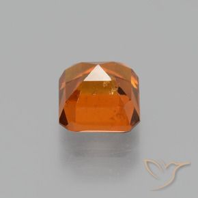 Grenat Hessonite Ambre orange naturelle Octogone / coupe Émeraude, 1.57 ct, VS-SI