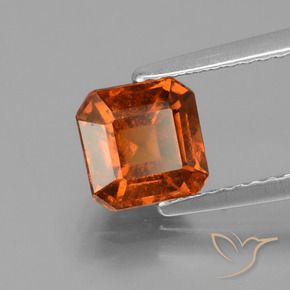 Grenat Hessonite Ambre orange naturelle Octogone / coupe Émeraude, 1.53 ct, VS