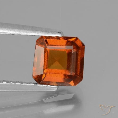 1.42ct Naturel Orange foncé Grenat Hessonite, Taille émeraude, VS-SI