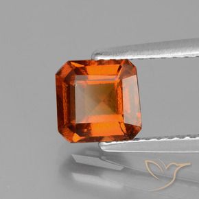 Grenat Hessonite Orange foncé naturelle Octogone / coupe Émeraude, 1.42 ct, VS-SI
