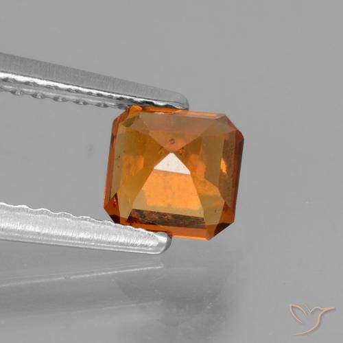 Grenat Hessonite Orange rougeâtre naturelle Octogone / coupe Émeraude, 0.92 ct, VS