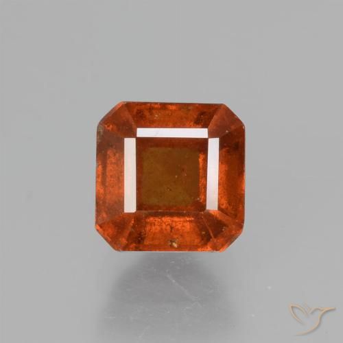 1.59ct Naturel Ambre orange Grenat Hessonite, Taille émeraude, VS-SI