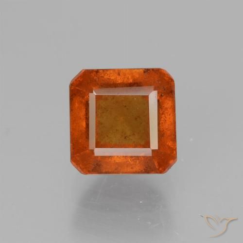 1.78ct Naturel Orange moyen Grenat Hessonite, Taille émeraude, VS-SI