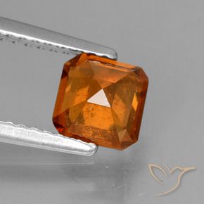 Grenat Hessonite Ambre orange naturelle Octogone / coupe Émeraude, 1.29 ct, VS
