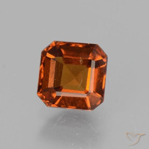 Grenat Hessonite Orange foncé naturelle Octogone / coupe Émeraude, 1.35 ct, VS-SI