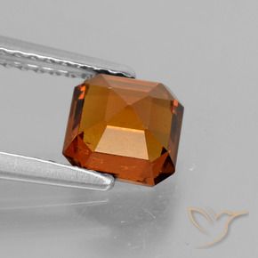 Grenat Hessonite Orange foncé naturelle Octogone / coupe Émeraude, 1.35 ct, VS-SI