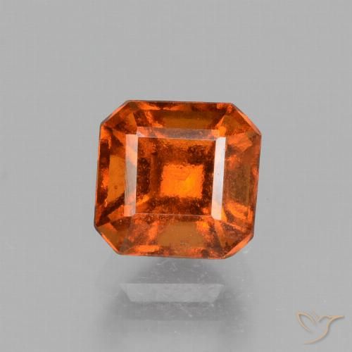 Grenat Hessonite Ambre orange naturelle Octogone / coupe Émeraude, 1.52 ct, VS