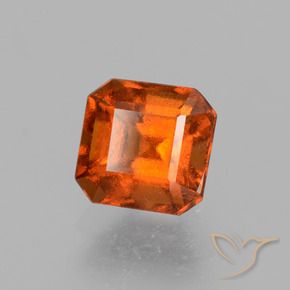 Grenat Hessonite Ambre orange naturelle Octogone / coupe Émeraude, 1.52 ct, VS