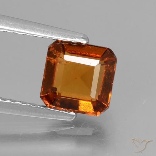 Grenat Hessonite Orange foncé naturelle Octogone / coupe Émeraude, 1.47 ct, VS