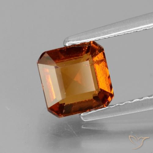 Grenat Hessonite Orange foncé naturelle Octogone / coupe Émeraude, 1.47 ct, VS