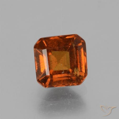 1.60ct Naturel Orange moyen Grenat Hessonite, Taille émeraude, VS-SI