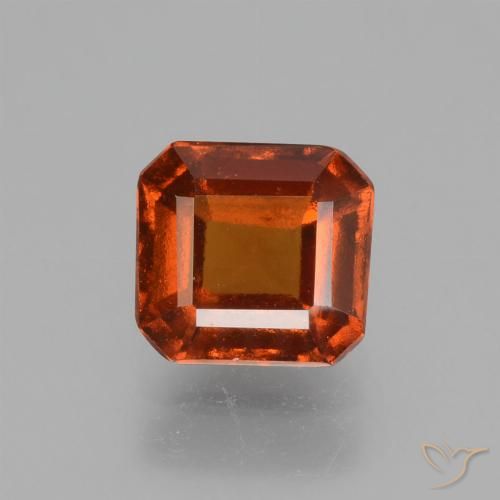 1.52ct Naturel Ambre orange Grenat Hessonite, Taille émeraude, VS