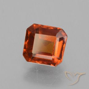 Grenat Hessonite Ambre orange naturelle Octogone / coupe Émeraude, 1.52 ct, VS