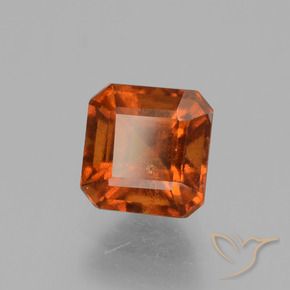 Grenat Hessonite Ambre orange naturelle Octogone / coupe Émeraude, 1.67 ct, VS