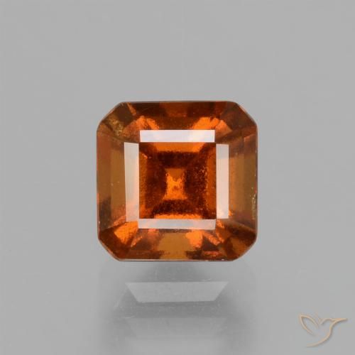 1.57ct Naturel Orange foncé Grenat Hessonite, Taille émeraude, VS
