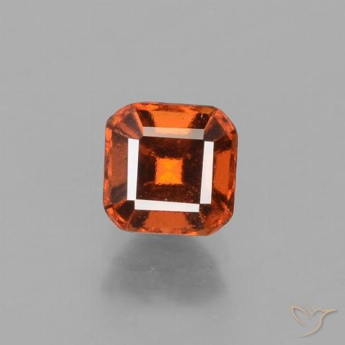 1.36ct Naturel Ambre orange Grenat Hessonite, Taille émeraude, VS